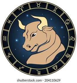 Taurus zodiac sign. Vector Illustration 