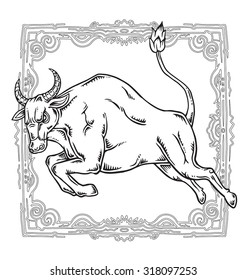 Taurus zodiac sign vector illustration