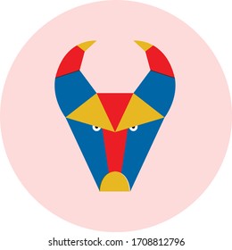 Taurus Vektorillustration Illustration. Geometrisches Konstellationsset für Babys