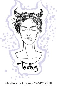 Taurus Zodiac sign woman, minimalism and abstract 