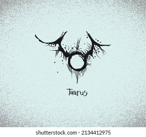 Taurus. Zodiac signs in horror style. Vector illustration