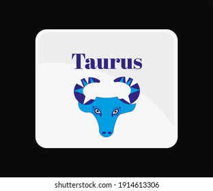 Taurus Zodiac star sign in vector, Bull sign, Earth, Venus  ,Astrological sign