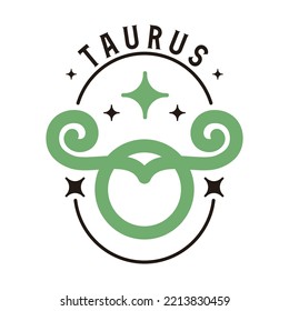 Taurus Zodiac Symbol Design Template.