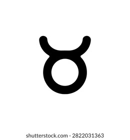 Taurus Zodiac Symbol Solid Icon for Astrology Horoscope and Star Sign