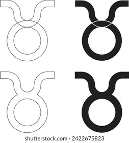 Taurus zodiac symbol vector graphics isolated on a white background.
