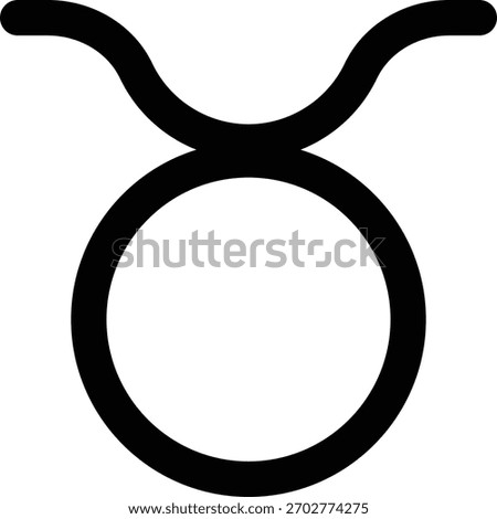 Taurus, Zodiac, Unicode Outline Icon