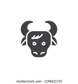 Taurus zodiac vector icon. filled flat sign for mobile concept and web design. Bull solid icon. Symbol, logo illustration. Pixel perfect vector graphics