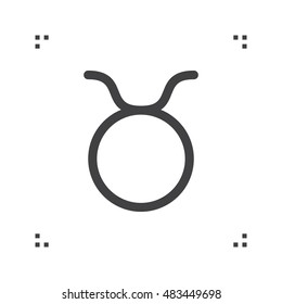 Taurus zodiac vector sign, horoscope symbol, astrology line icon, linear logo Illustration isolated on white