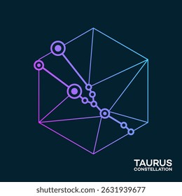  taurusConstellation Tech Logo: Diseño de Vector de red hexagonal