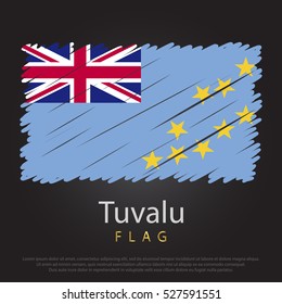 Tavalu scribbled flag. hand drawn lines in Vector Format on Gray Background. Vector illustration eps 10.