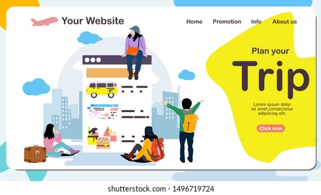 Tavel for banner, infographic, design for ui, ux, website or publisher, flat vector, easy to adjust color.