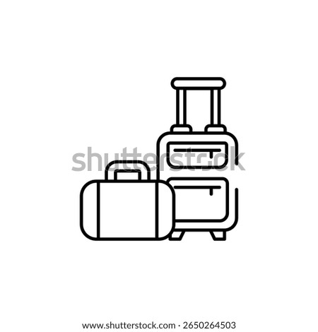 Tavel Briefcase icon design with white background stock illustration