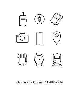 Taveling icon set With Line 