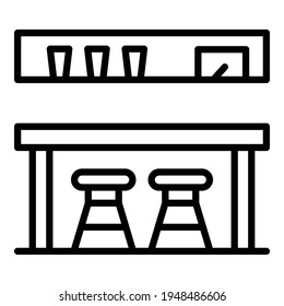 Tavern counter icon. Outline Tavern counter vector icon for web design isolated on white background