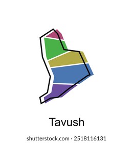 Tavush Province map vector design - administrative division of Armenia Country, logotype element for template