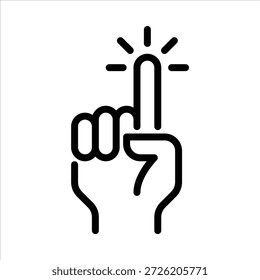 Taw heed outline icon. One sign black line illustration.