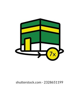 Tawaf Direction Icon Vector Illustration