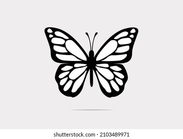 mano de diseño de mariposa negra