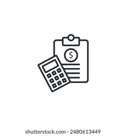 tax accounting icon. vector.Editable stroke.linear style sign for use web design,logo.Symbol illustration