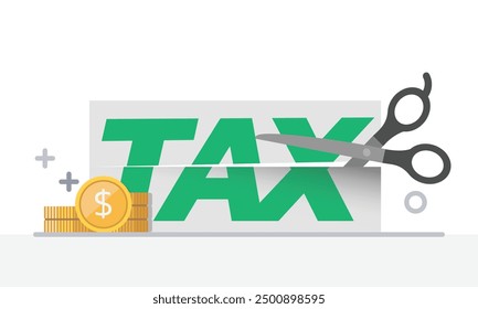 Tax activities icon collection illustrate with colorful cartoon style including coin, dollar bill and saving
