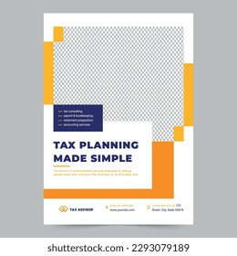 Tax Advisor Flyer Template. A clean, modern, and high-quality design of Flyer vector design. Editable and customize template flyer