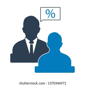 Tax advisor icon. Flat style vector EPS.