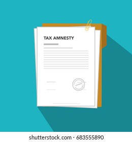 Tax amnesty illustration, government forgive taxation, illustration vector paper with clip, Tax Amnesty