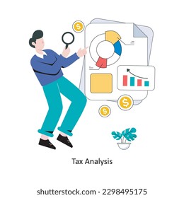 Tax Analysis flat style design vector illustration. stock illustration