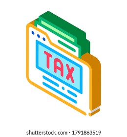 Tax Archive Icon Vector. Isometric Tax Archive sign. color isolated symbol illustration