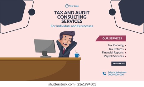 Tax Audit Consulting Services Landscape Banner Stock Vector (royalty 