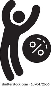 Tax avoidance Concept, Man is avoiding from fine fee Vector glyph Icon Design, Compulsory Financial charges and Taxation Symbol on White Background, Levy Sign