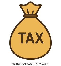 problema financeiro saco de impostos cor plana vetor ilustração modelo design