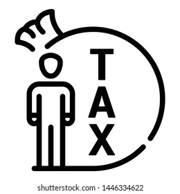 Tax bag icon. Outline tax bag vector icon for web design isolated on white background