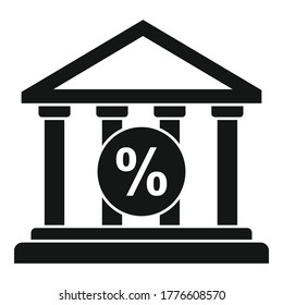 Tax bank building icon. Simple illustration of tax bank building vector icon for web design isolated on white background