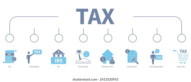 tax banner web icon vector illustration concept