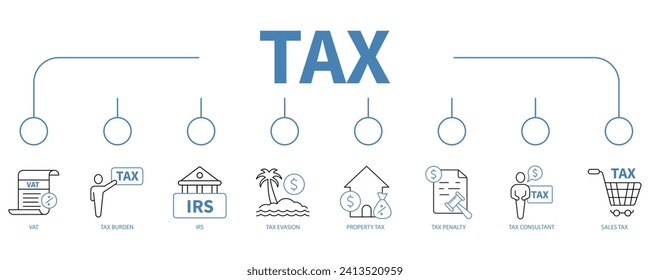 tax banner web icon vector illustration concept