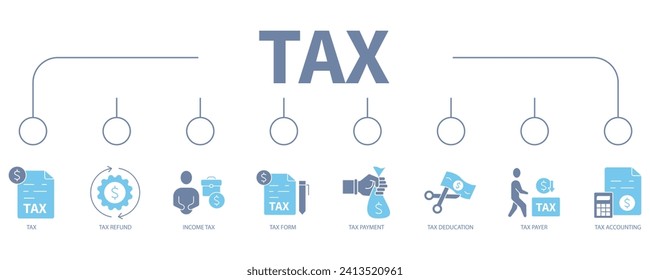 tax banner web icon vector illustration concept
