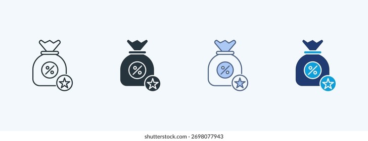 Beneficio fiscal Colección de íconos de estilo múltiple