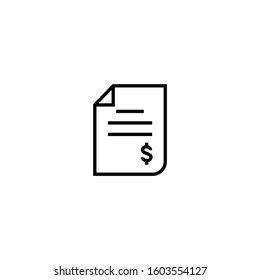 Tax bill icon vector design template in outline style design on white background
