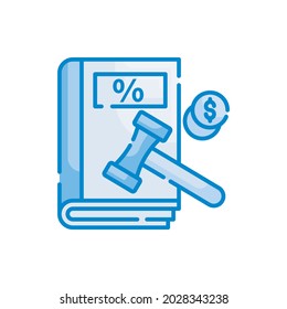 tax book vector blue colours icon style illustration. EPS 10 file