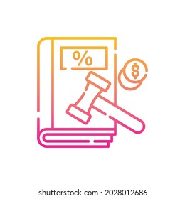 tax book vector gradient icon style illustration. EPS 10 File