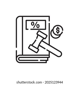 tax book vector outline icon style illustration. EPS 10 File