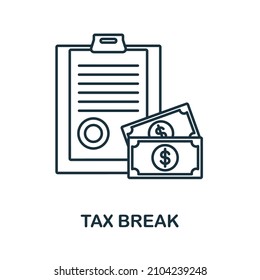 Tax Break Icon. Line Element From Crisis Collection. Linear Tax Break Icon Sign For Web Design, Infographics And More.