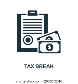 Tax Break Icon. Monochrome Sign From Crisis Collection. Creative Tax Break Icon Illustration For Web Design, Infographics And More