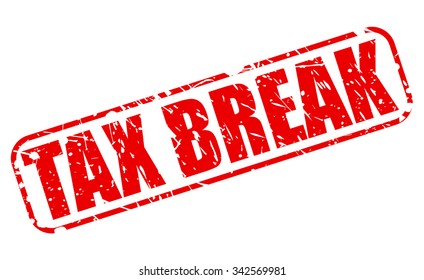 TAX BREAK red stamp text on white