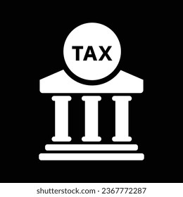 Tax building icon. Outline tax building vector icon for web design isolated on black background
