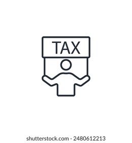 tax burden icon. vector.Editable stroke.linear style sign for use web design,logo.Symbol illustration.