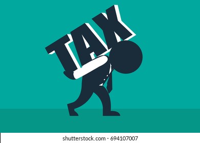 Tax Burden Stick Figure Look Like Stock-vektor (royaltyfri) 694107007