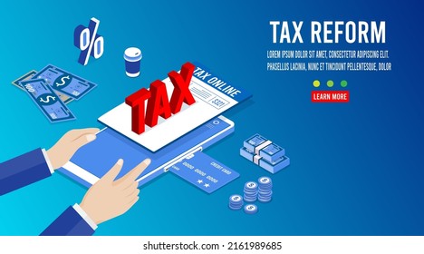 Tax business concept. The young businessman is under pressure because he doesn't have enough money to pay his taxes because he is charged back taxes on his business. investor has stress from tax