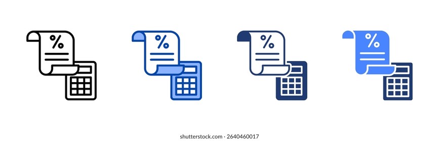 Tax Calculate icon sheet multiple style collection
